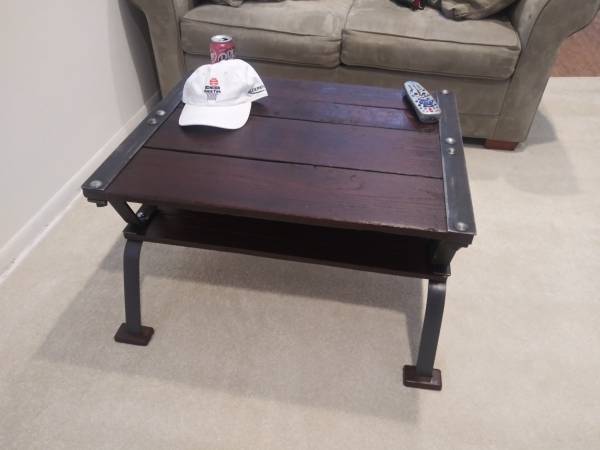 Custom industrial skid coffee table 1