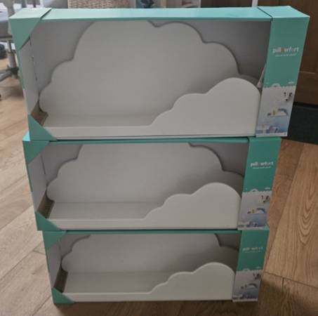 Cloud Decorative Wall Kids' Shelf White 3 Pieces 1