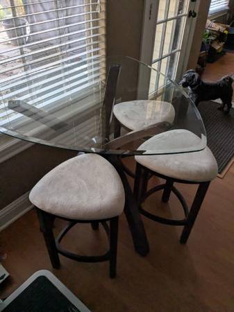Glass table 3 stools 1