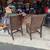 Pair two 2 World Market wood wooden chair chairs Indonesia 5 thumbnail