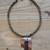 Sterling silver and hardstone necklace with large porcelain pendant 4 thumbnail