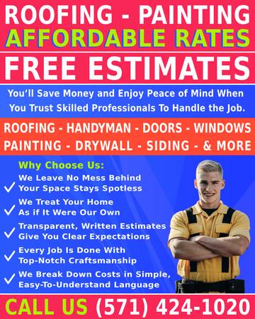 ✅✅ROOFING - - - PAINTING - - - HANDYMAN - More Than Just a Fix -- CALL 1