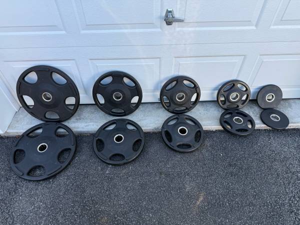 Hampton commercial urethane gripper style Olympic weight plates set 1