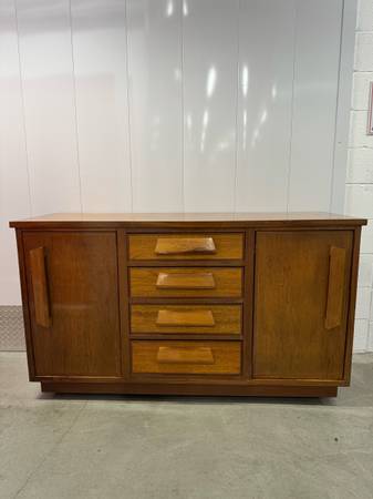 Mid-century modern sideboard credenza with WHEELS 1