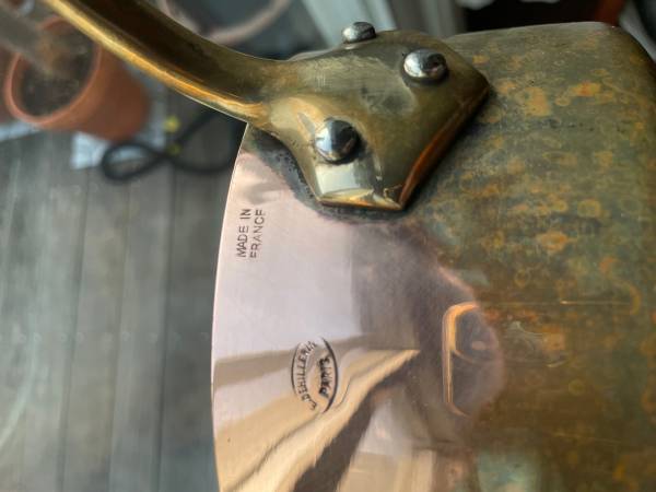 E. Dehillern Copper Pot Set made in France 1