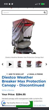 Mobility scooter enclosure canopy 1