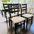 Set 4 Italian Made EbonyFinish Beige Chairs W UltraSuede Seats 3 thumbnail