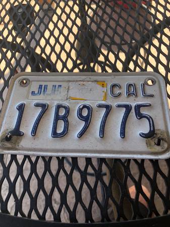 California motorcycle plate 1