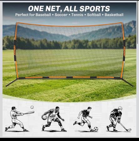 16×10 FT Multi-Sport Net for Baseball, Soccer, Basketball 1