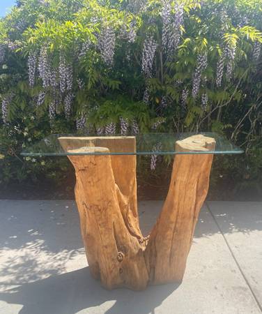 Biophilic Boho Console or Bar Height Table, Gorgeous Tree Trunk! 1