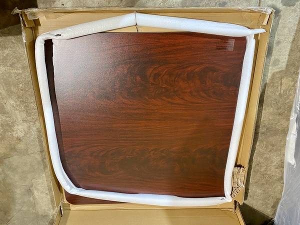 *NEW* - 36” x 36” Square Table Top - Mahogany Finish - (Needs base) 1