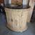 small brass sink mounted in a half moon vanity with black stone top 9 thumbnail