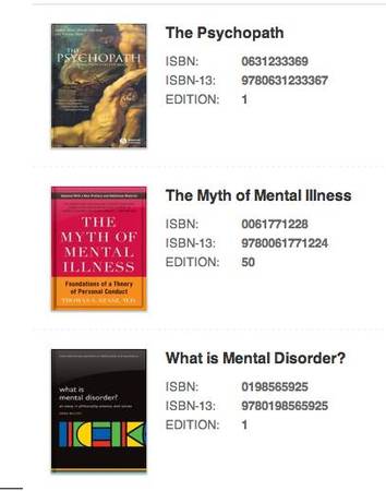 MENTAL ILLNESS BOOKS 1