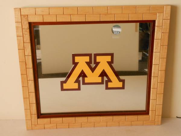 #182 U of Minnesota M on a framed mirror 1