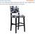 Set of two! Linon Cole Wooden Black Barstool with 30" Seat Height and 9 thumbnail