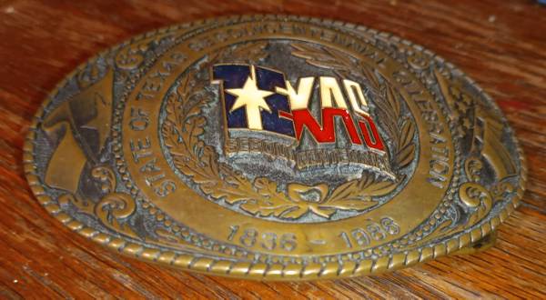 Texas Sesquicentennial belt buckle 1