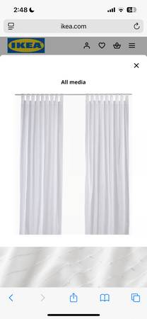 IKEA New white semi sheer curtains- 4 panels 1