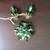 Vintage 3 piece iridescent pin and matching earrings 2 thumbnail