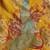 Large (100"x80") colorful fabric with stitched crane & rose design 2 thumbnail