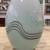 Large Hand blown White/Teal Art Glass Vase 6 thumbnail