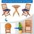 Wooden Bistro Set. Indoor / Outdoor Patio Folding Wooden Furniture Set ~ 1 Round 5 thumbnail