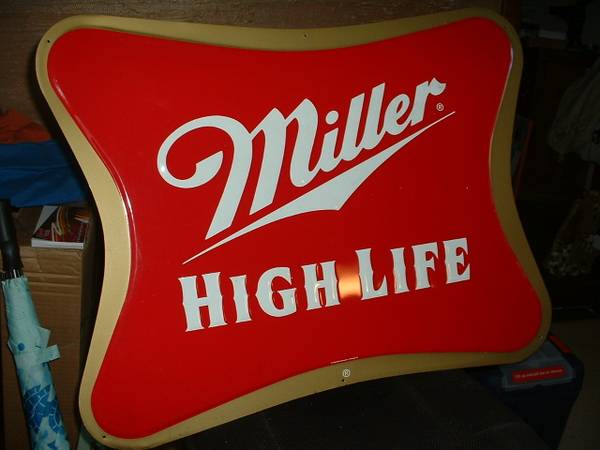 LARGE METAL MILLER HIGH LIFE SIGN (29 X 22 inches) 1