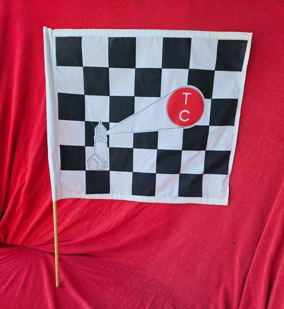 超希少 80s CHECKER FLAG USA製 ヴィンテージファブリック Vintage 1980's Large Motor Sports Car Racing Winner Checkered Flag