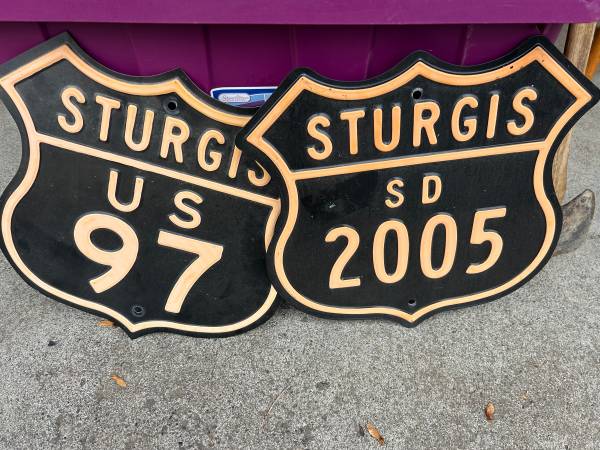 2 Sturgis Collectable Numbered Signs Heavy 1