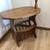 Solid Oak Magazine Rack End Table with Swing Arm Lamp 5 thumbnail