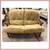 Mid 20th Century French Walnut + Suede Loveseat 3 thumbnail