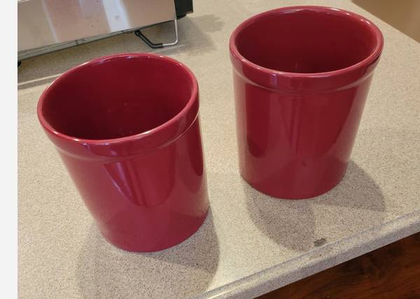 Utensil holder - glazed stoneware - $17