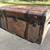 Antique Leather covered Stagecoach Trunk Chest 10 thumbnail