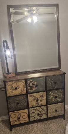 Beautiful brown ornate solid wood frame mirror 1