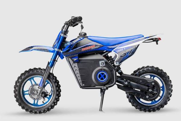 New electric dirt bikes for kids with three speeds. Blue Green Orange. 1
