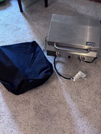 Gas Grill BBQ Table Top Stainless Steel Sportsman's 2 Burner w/Cover 1