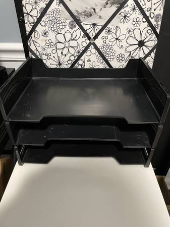 Stackable Desk Document shelves Letter Trays Black 1