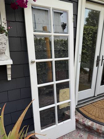 Solid Wood 10 Light French Door - With Beveled Glass - SARG 1