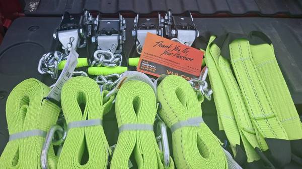 VULCAN 8-Point Car Tie Down Kit - Chain Tails On Both Ends, 4 Pack 1