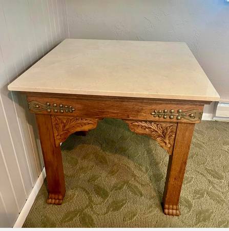 Antique Solid Oak Carved Table 1