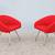 Modern Haworth Collaborate Red Swivel Side Chairs - a Pair Like New 1 thumbnail