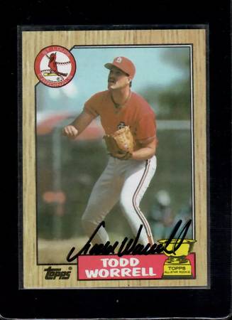 AUTO! Todd Worrell 1987 Topps #465 St. Louis Cardinals ROY Signed 1