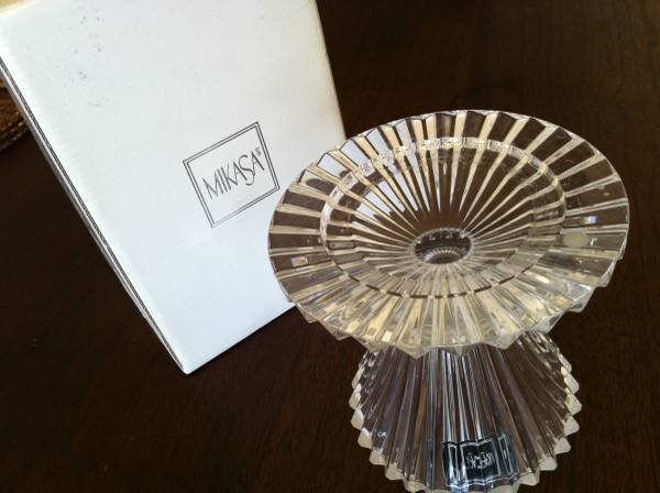 Holiday Gift, Candle Holder, Mikasa Glass Candle Holder , New In Box 1