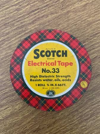Vintage Scotch Vinyl Electrical Tape No.33 Metal Tin Can 1