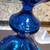 Vintage MCM Viking Glass Vase 6 Petal Handkerchief Bluenique 4 thumbnail