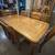 Oak Kitchen Dining Room Set with 6 Upholstered Chairs and Hutch 5 thumbnail
