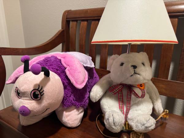 Musical Bear Lamp and Butterfly Pillow 1