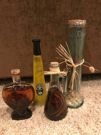 Glass oil container decorations 1