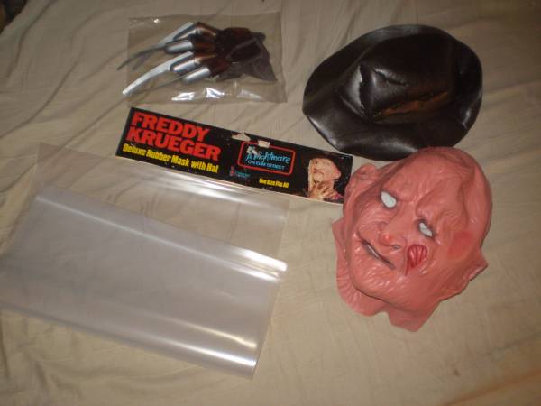 FRED KRUEGER FREDDY'S MASK/HAT/GLOVE CLAW COSTUME-NIGHTMARE ELM STREET 1