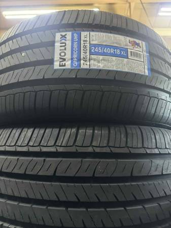 (2) 245/40R18 PAIR OF NEW TIRES EVOLUXX 50.000 MILES ! 1