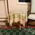 Vintage Small Round Table with Ornate Tablecloth and Glass Top 1 thumbnail